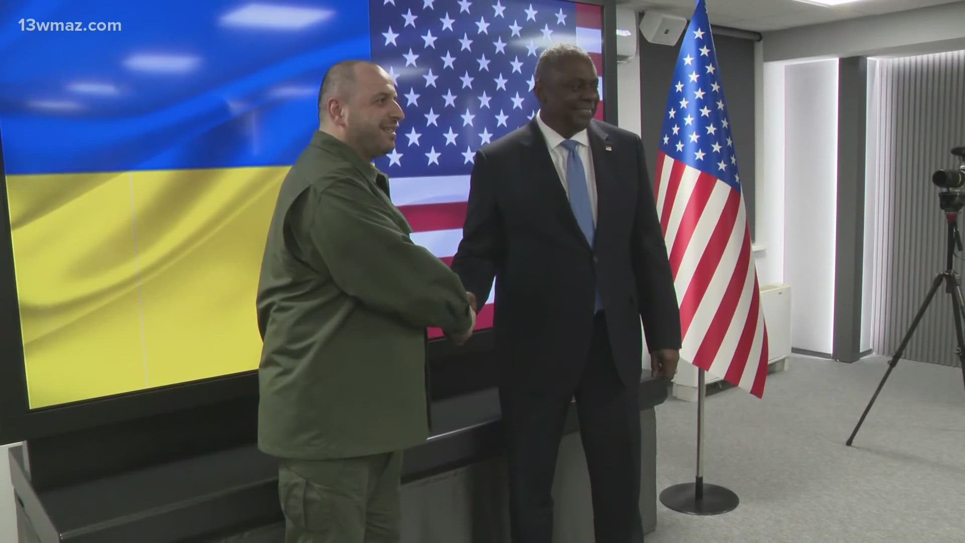 Defense Secretary Lloyd Austin met with counterparts in Ukraine and emphasized the resilence and need of the Ukrainian people and government.